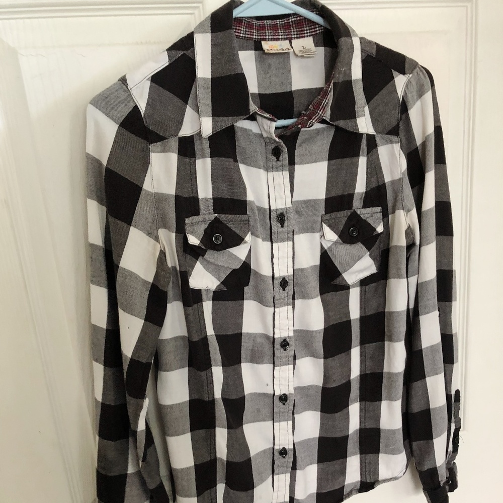 checkered button down